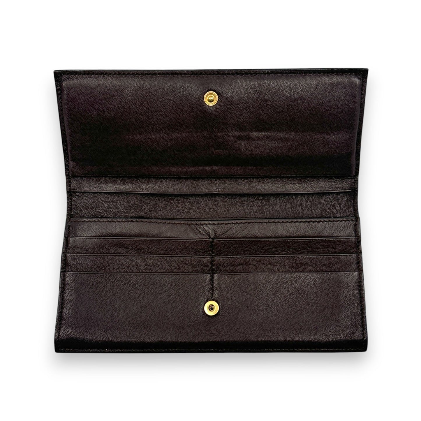 Bottega Veneta Intrecciato Brown Leather Long Wallet w/ Box