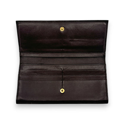 Bottega Veneta Intrecciato Brown Leather Long Wallet w/ Box