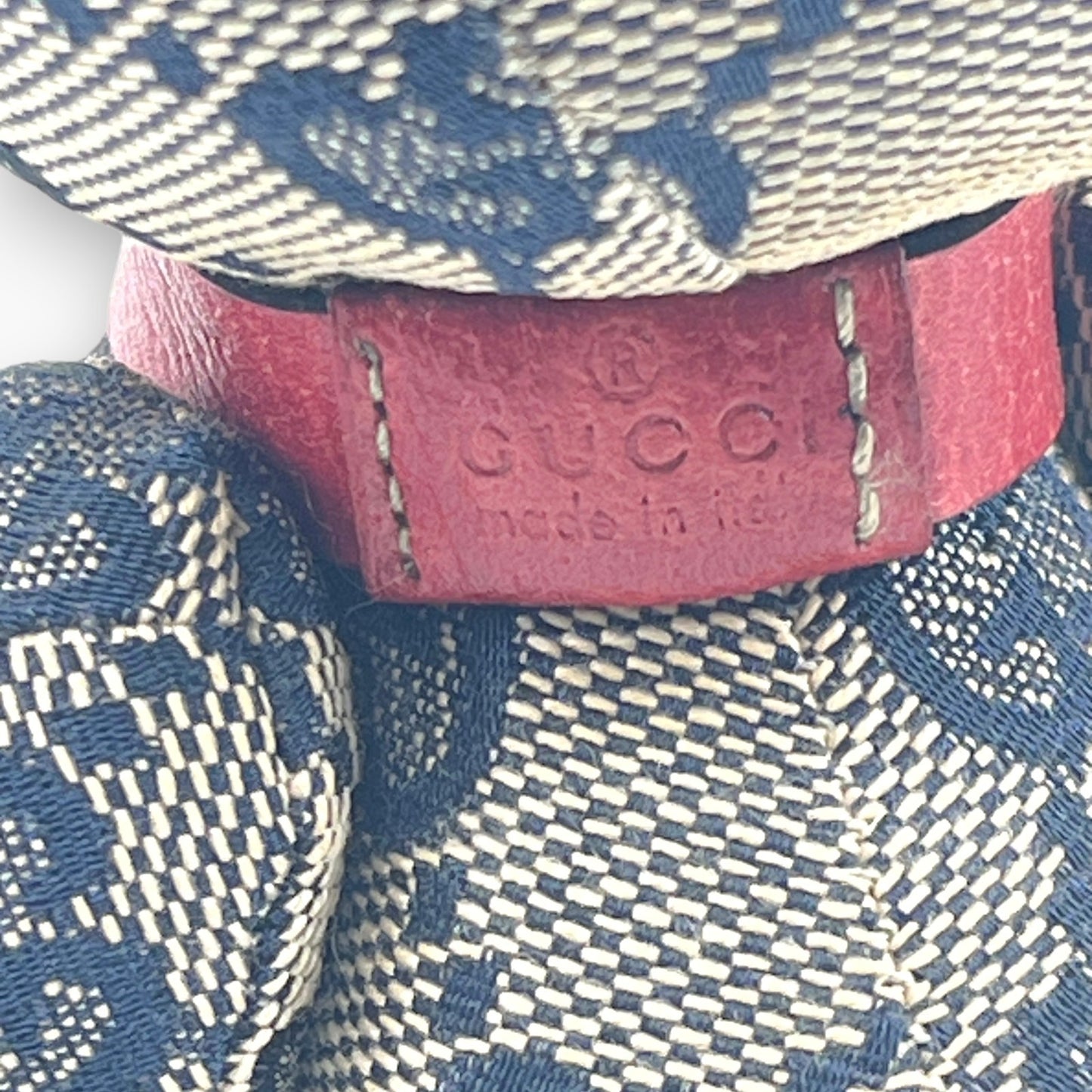 Gucci GG Monogram Canvas Teddy Bear Plush Doll Beige Navy