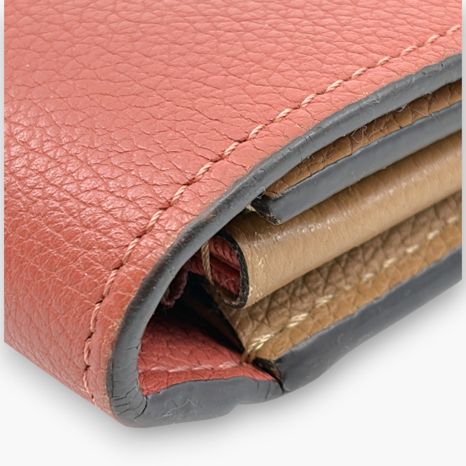 Louis Vuitton Portefeuille Lockme II Long Wallet Pink Beige Leather