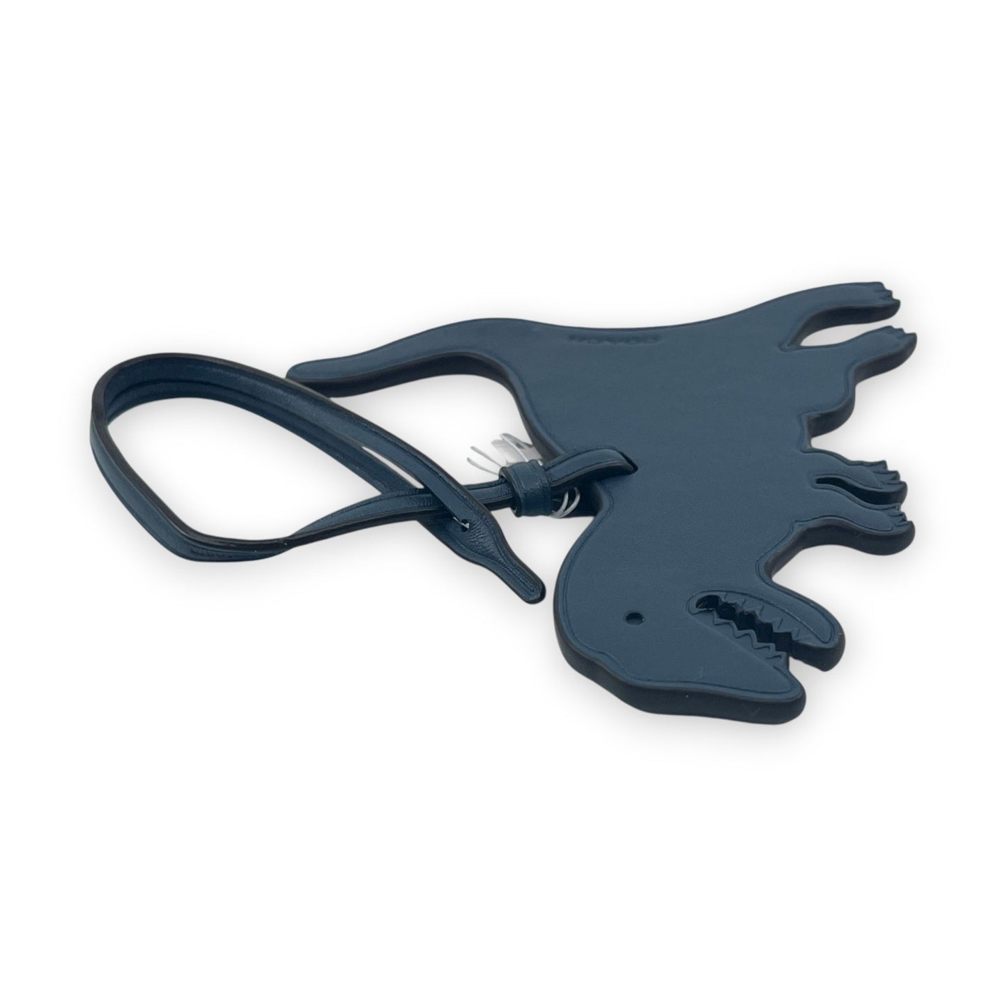 Coach Rexy Dinosaur Bag Charm Keychain Dark Blue Leather C6294G