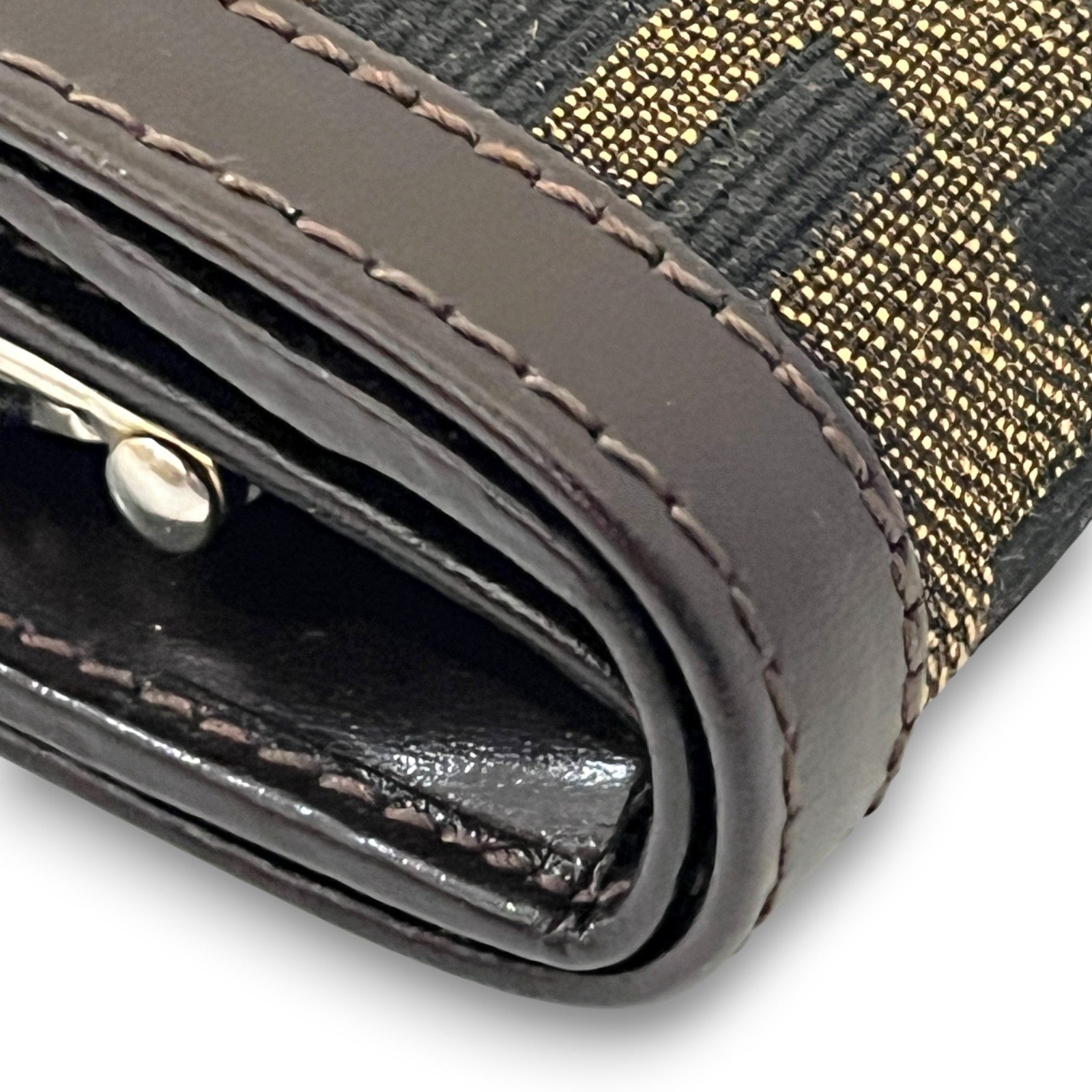 Fendi Zucca  Canvas Leather Bifold Wallet in Brown /w Box