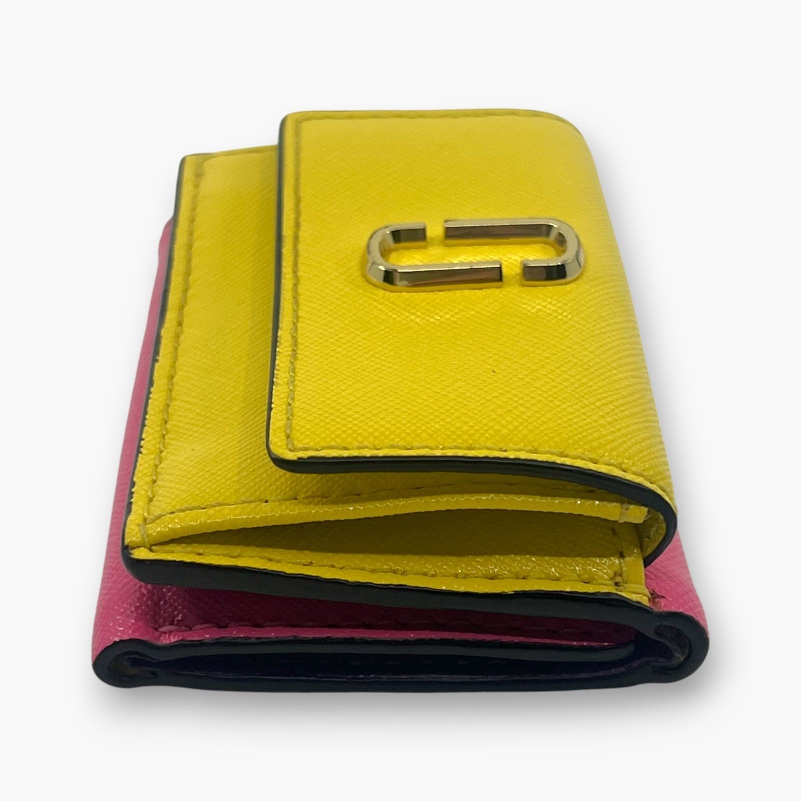 Marc Jacobs Wallet M0013597 Pink Yellow Leather Trifold