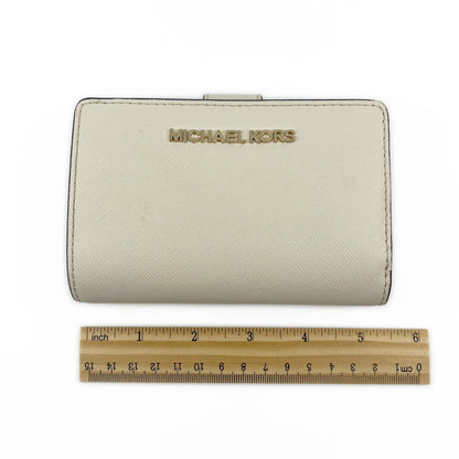 Michael Kors White Leather Compact Bifold Wallet