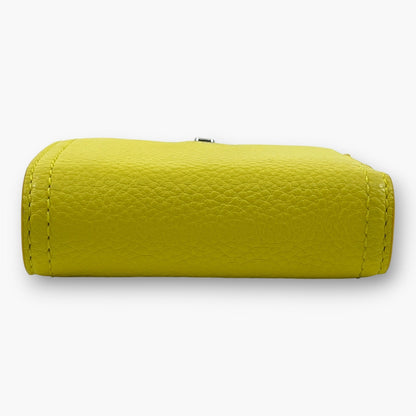 Marc Jacobs Bifold Wallet Wristlet Zip Coin Pocket Yellow Leather M0015122