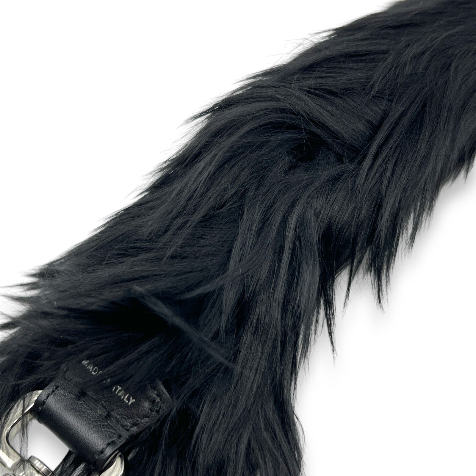 Fendi Strap You Mini Short Fur Bag Strap Black w/ Dust Bag