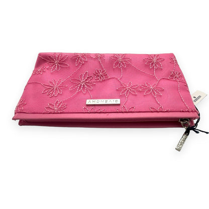 Givenchy Cosmetic Pouch Pink Floral Pattern Silver Logo Zipper