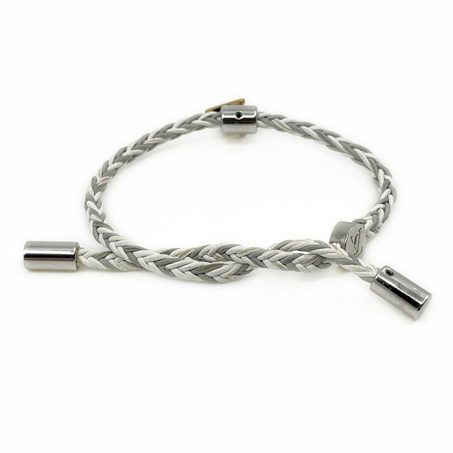 Louis Vuitton Friendship Accessories Leather Bracelet White and Gray MP225E