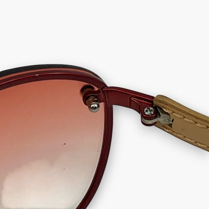 JILL STUART Red Sunglasses 65-12-125 Gradient Lenses w/ Case