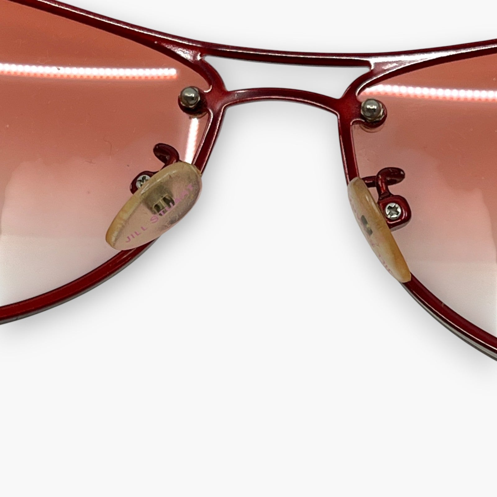 JILL STUART Red Sunglasses 65-12-125 Gradient Lenses w/ Case