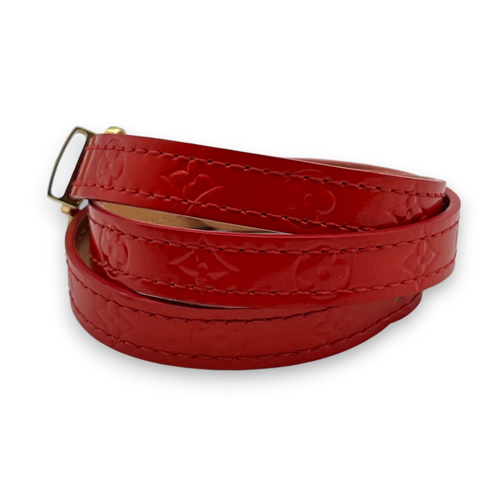 Louis Vuitton Monogram Vernis Triple Tour Bracelet Red