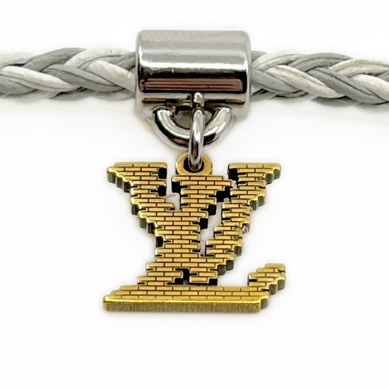 Louis Vuitton Friendship Accessories Leather Bracelet White and Gray MP225E