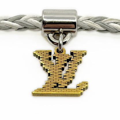 Louis Vuitton Friendship Accessories Leather Bracelet White and Gray MP225E