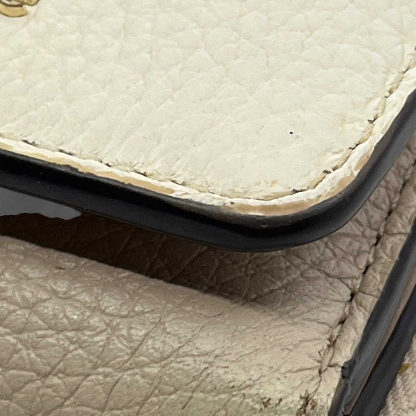 Kate Spade Off White Beige Leather Trifold Wallet Zip Coin Purse