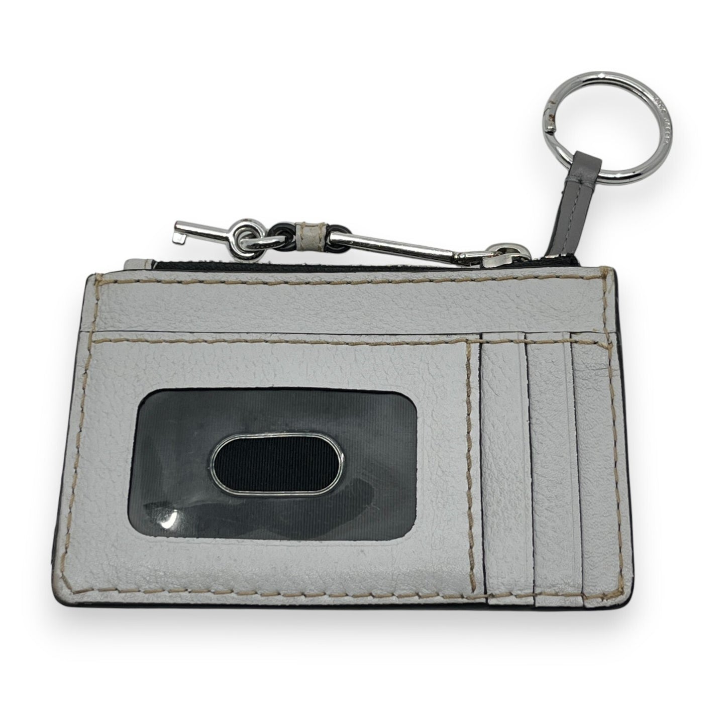 Marc Jacobes Leather Top Zip Coin Purse and Card Case in Gray