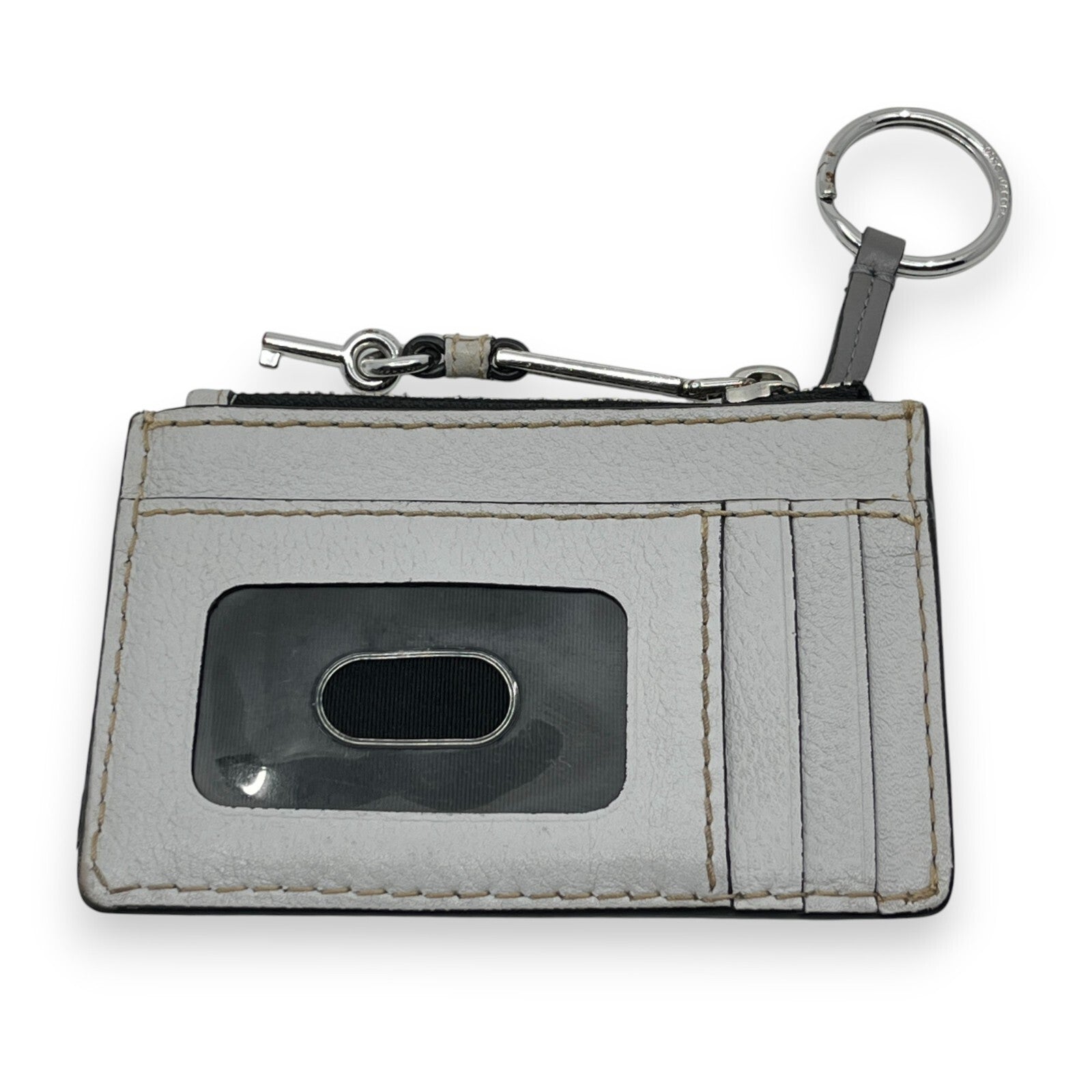 Marc Jacobes Leather Top Zip Coin Purse and Card Case in Gray