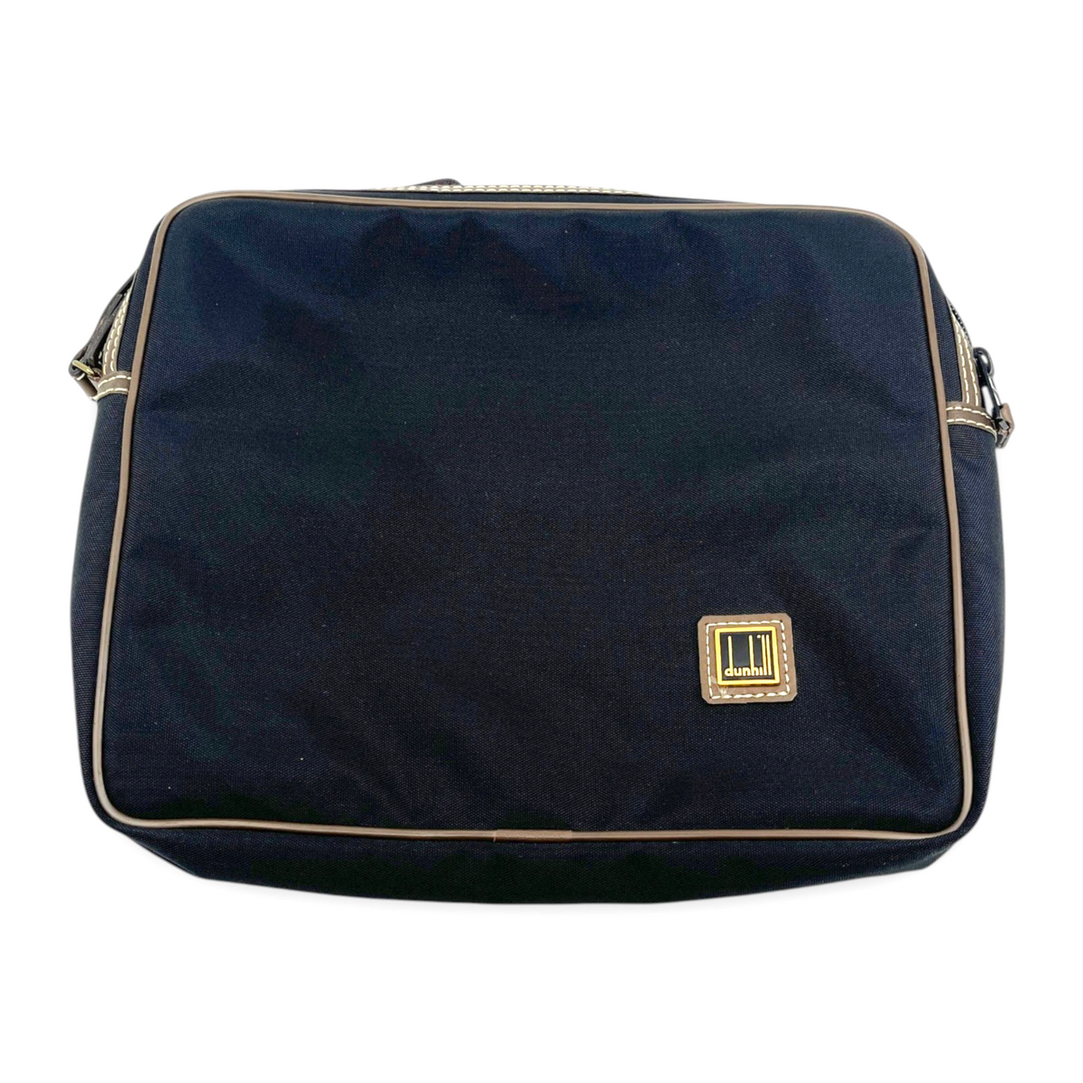 dunhill Clutch Bag Second Bag Black Canvas Leather Made in France