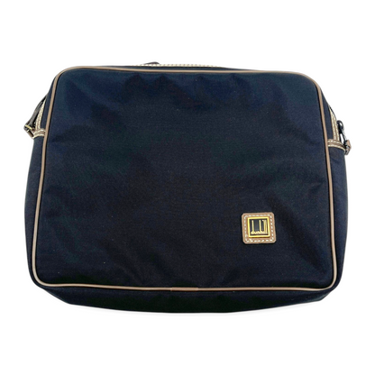 dunhill Clutch Bag Second Bag Black Canvas Leather Made in France