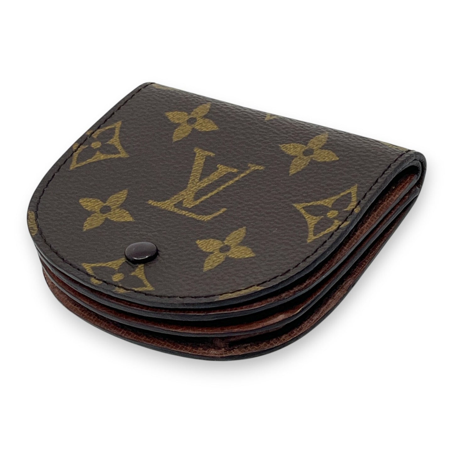 Louis Vuitton Monogram Porte-Monnaie Gousset Coin Purse Brown