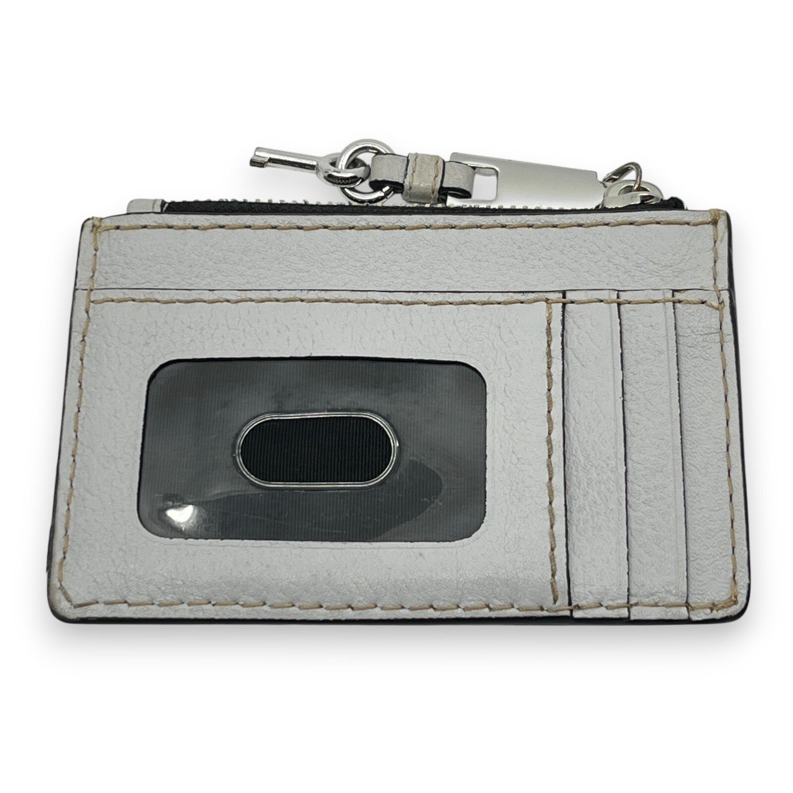 Marc Jacobes Leather Top Zip Coin Purse and Card Case in Gray