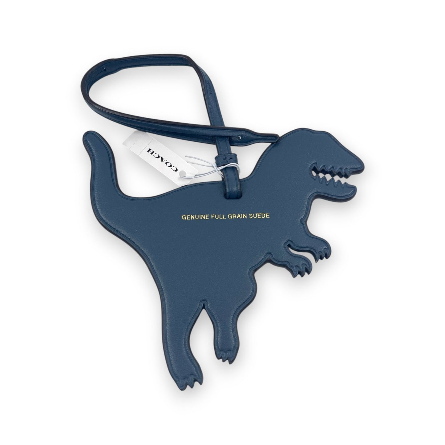 Coach Rexy Dinosaur Bag Charm Keychain Dark Blue Leather C6294G