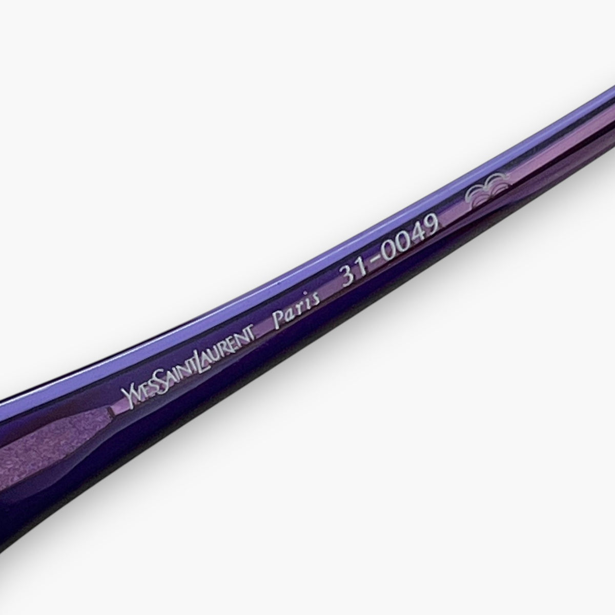 Yves Saint Laurent YSL Sunglasses 31-0049 Gold Purple Titanium Frame Japan Case