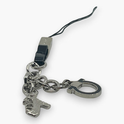Salvatore Ferragamo Gancini Cell Phone Strap High Heel Shoe Charm Silver w/Box