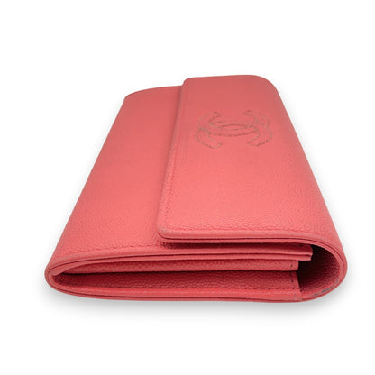 Chanel Caviar Skin Leather Long Wallet  Pink w/ Dust Bag & Certificate