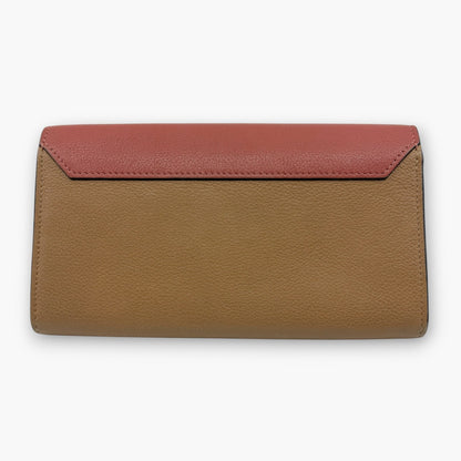 Louis Vuitton Portefeuille Lockme II Long Wallet Pink Beige Leather