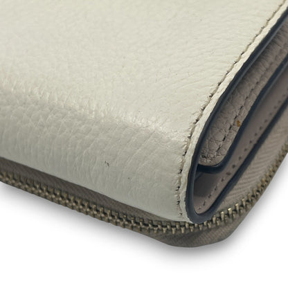 Kate Spade Off White Beige Leather Trifold Wallet Compact Zip Coin Purse