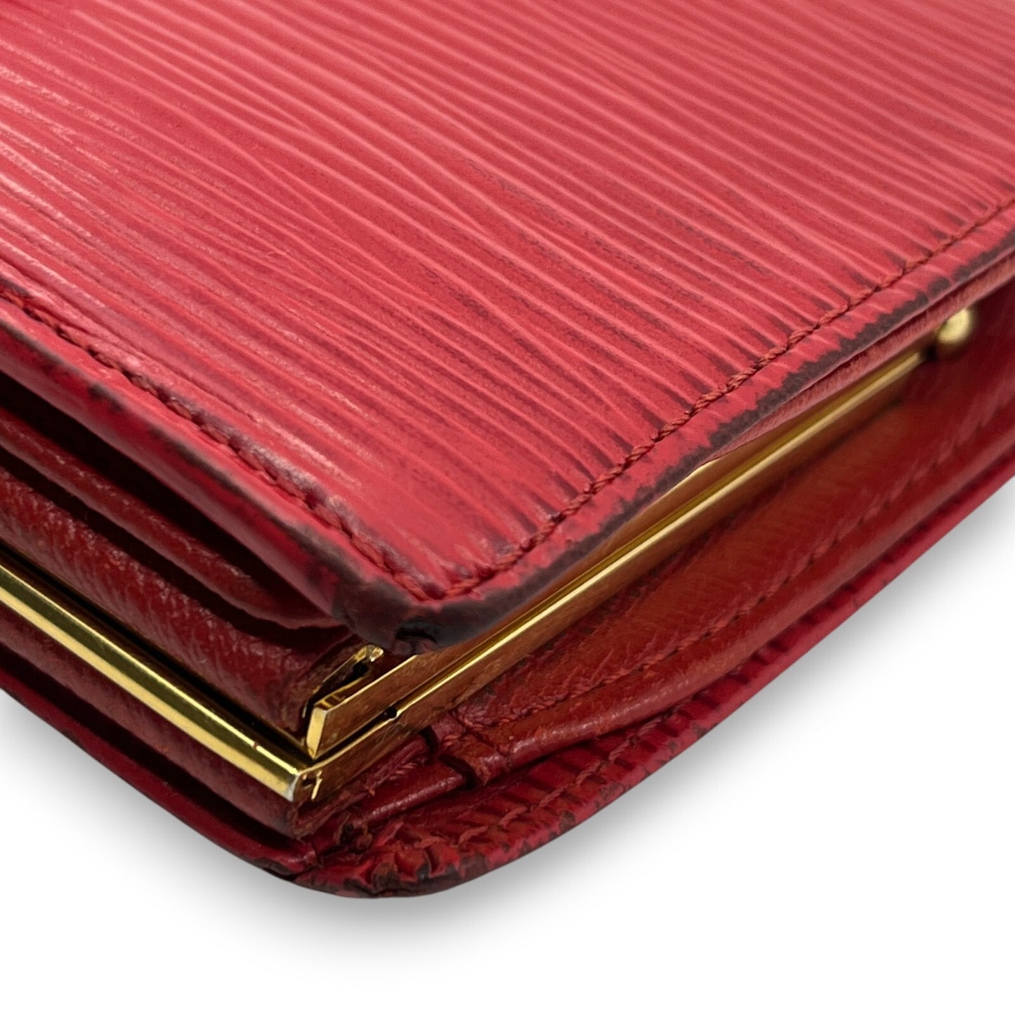 Louis Vuitton Epi Porto Monet Billet Viennois Compact Wallet in Red