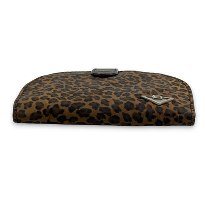 Bottega Veneta Leopard Print Wallet in Brown