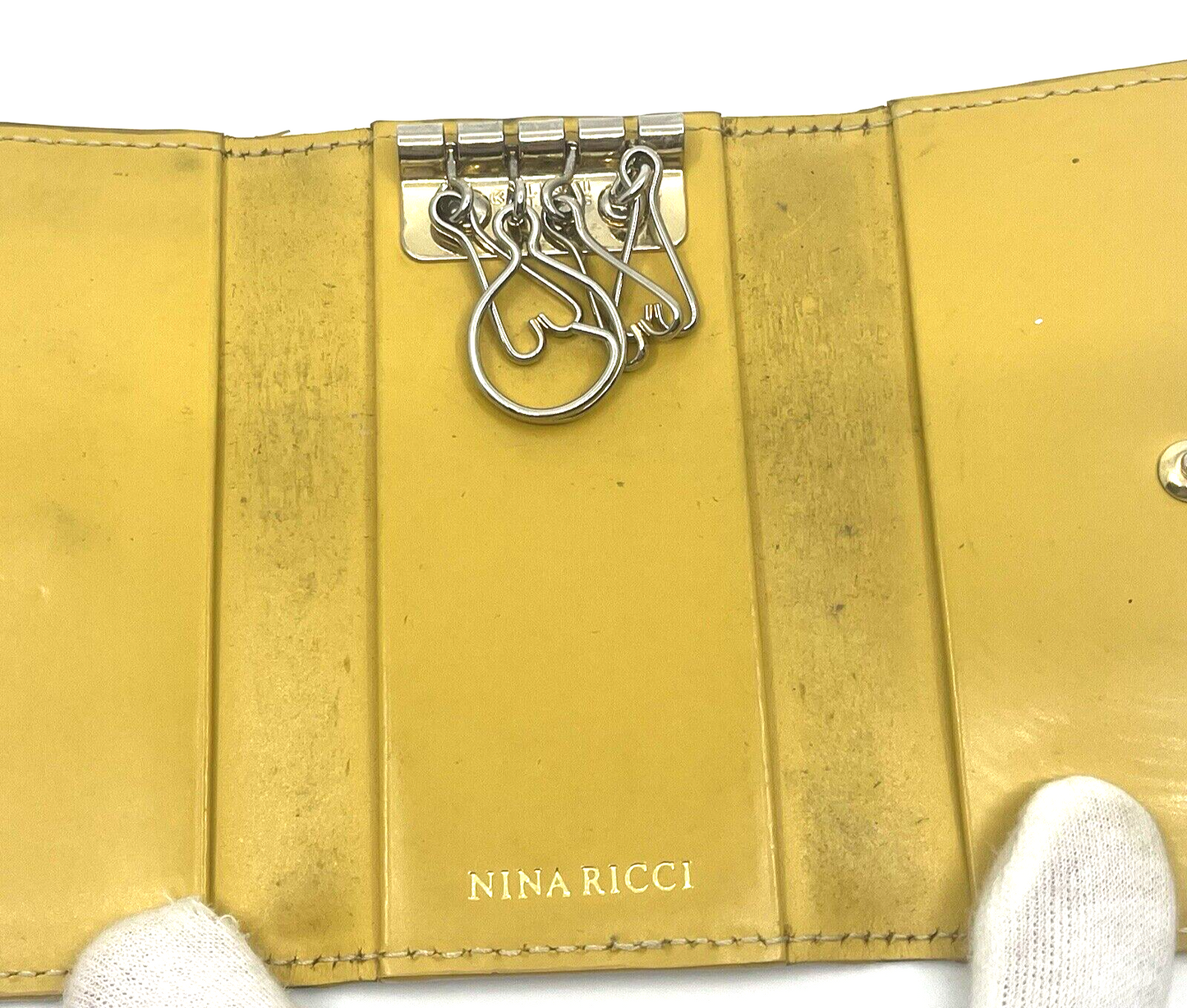 Nina Rich Leather Shoulder Bag Brown Key Case Necklace 3 Set