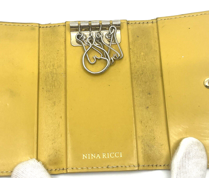 Nina Rich Leather Shoulder Bag Brown Key Case Necklace 3 Set