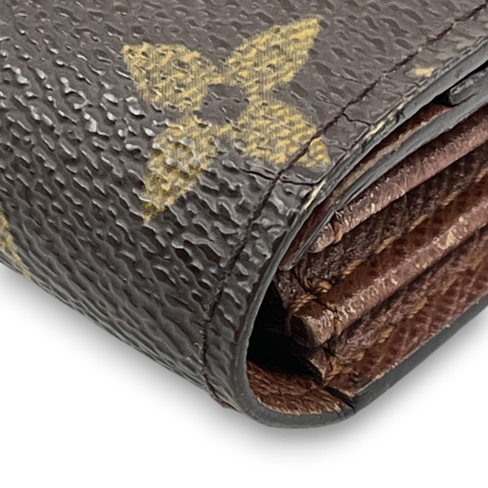 Louis Vuitton Monogram Porte Monnaie Zip Wallet Brown