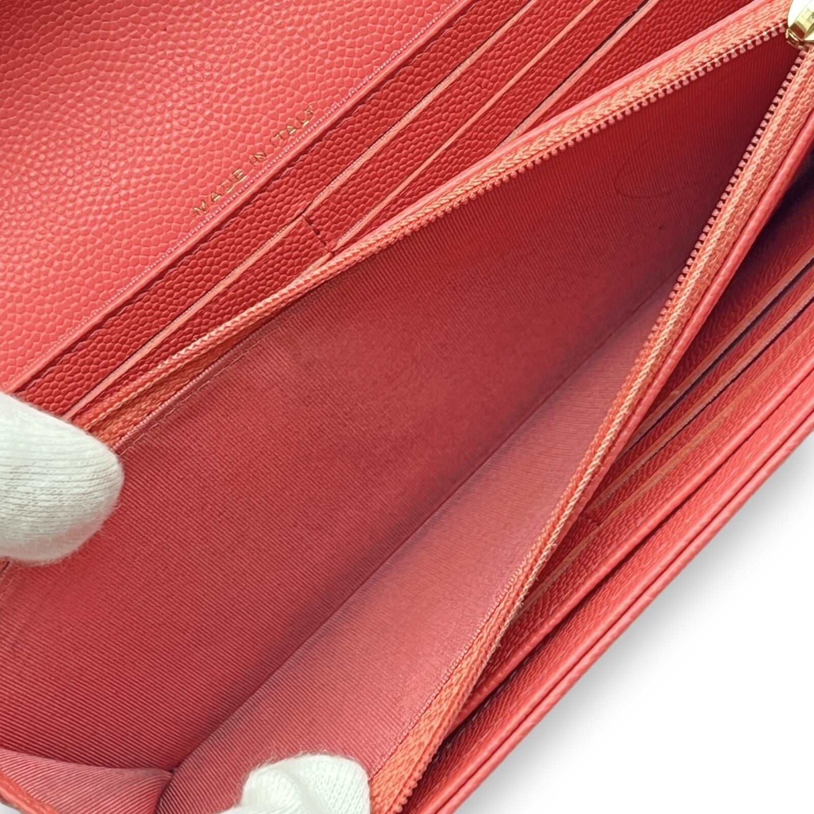 Chanel Caviar Skin Leather Long Wallet  Pink w/ Dust Bag & Certificate