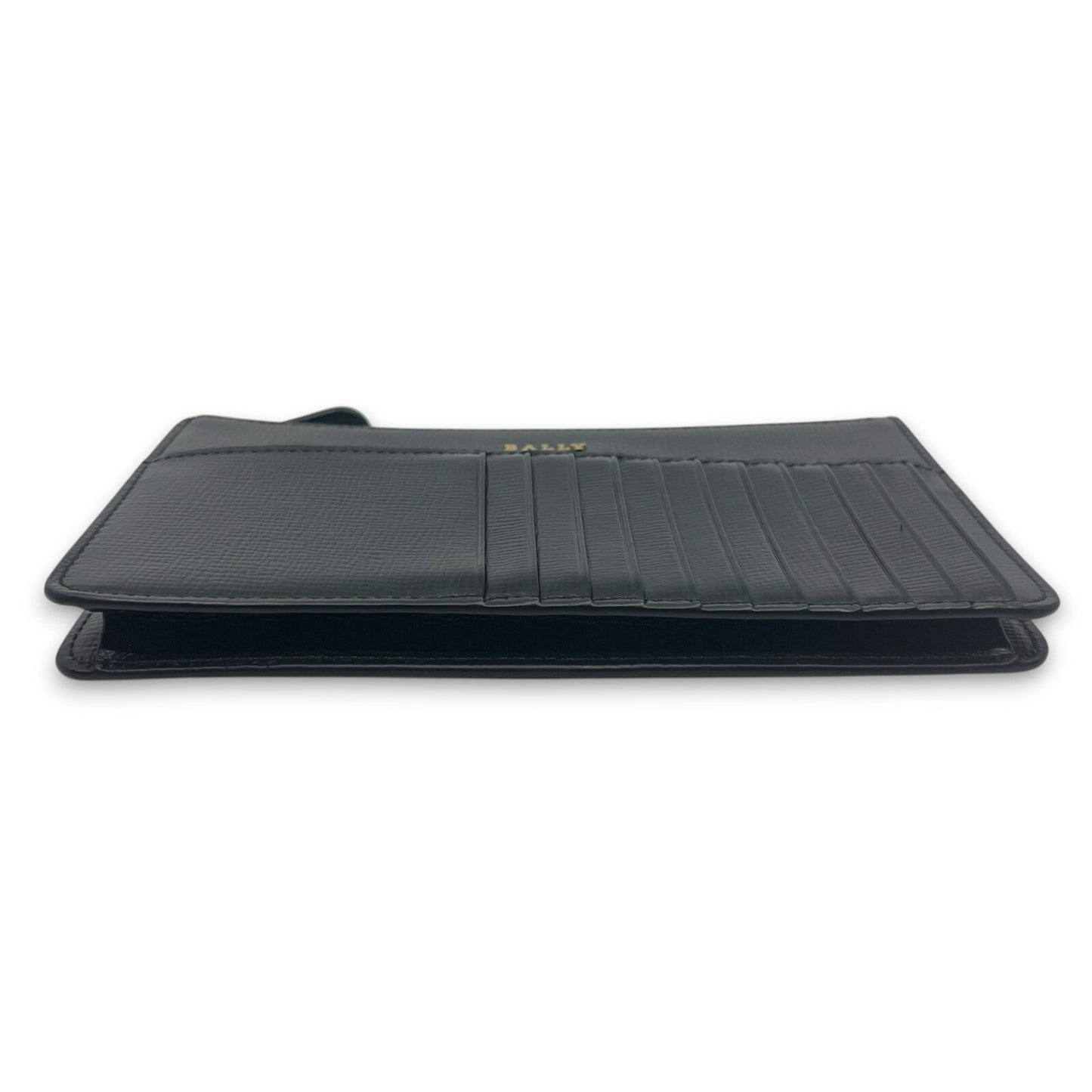 Bally Mandy Leather Chain Card Wallet Black with Box and Dust Cloth