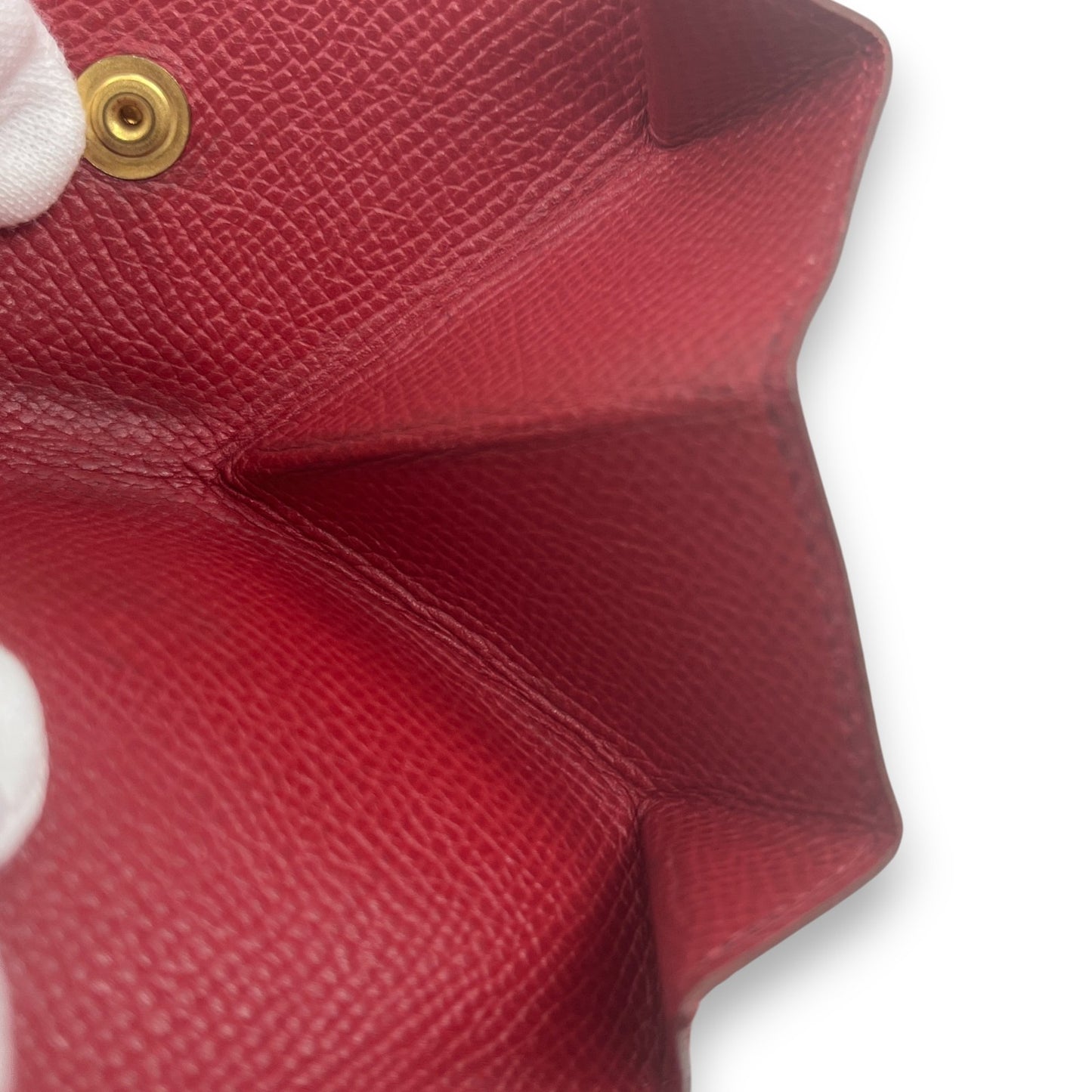 Hermes Le 24 Coin Purse in Red Epsom Leather with Gold Tone Hardware