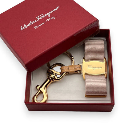 Salvatore Ferragamo Key Ring with Vara Charm in Light Pink w/ Original Box