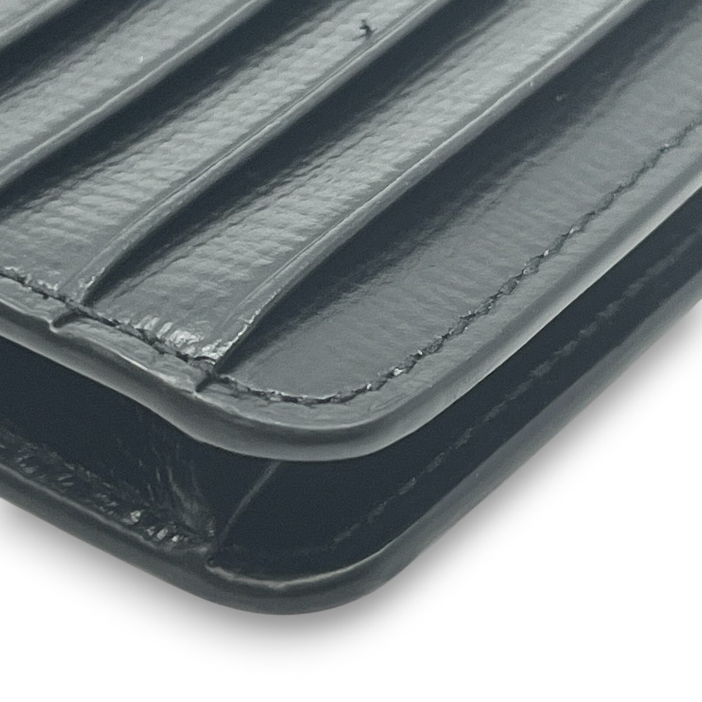 Bally Mandy Leather Chain Card Wallet Black with Box and Dust Cloth