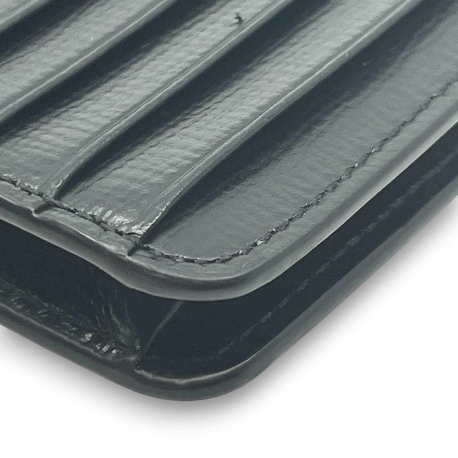 Bally Mandy Leather Chain Card Wallet Black with Box and Dust Cloth