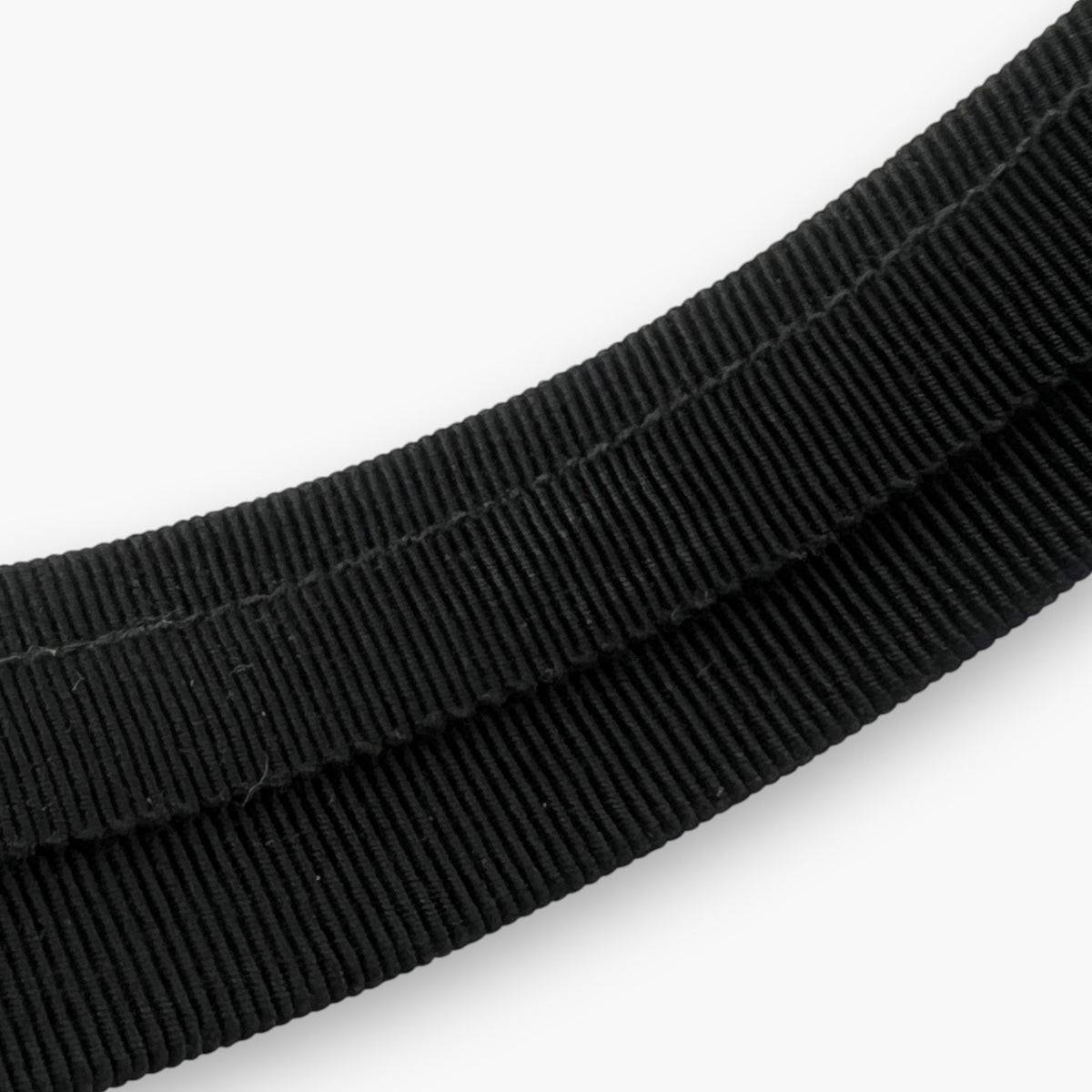 Ferragamo Vara Bow Headband Hair Band Black Silver Hardware Wide