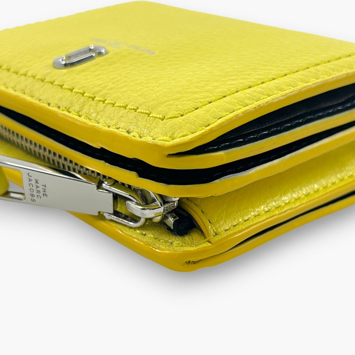 Marc Jacobs Bifold Wallet Wristlet Zip Coin Pocket Yellow Leather M0015122