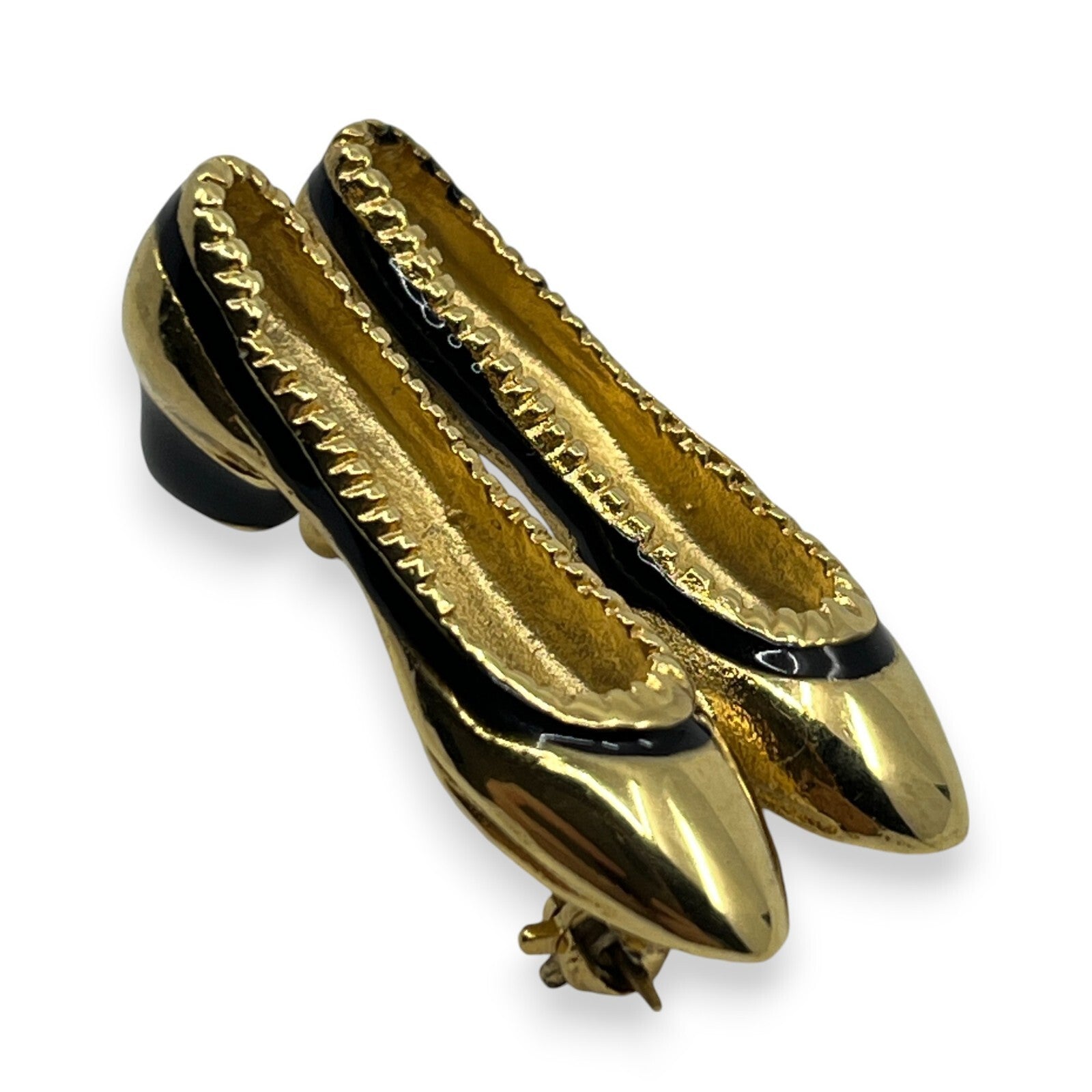 Salvatore Ferragamo Earrings and Ballet Flats Brooch Set w/ Box Dust Bag