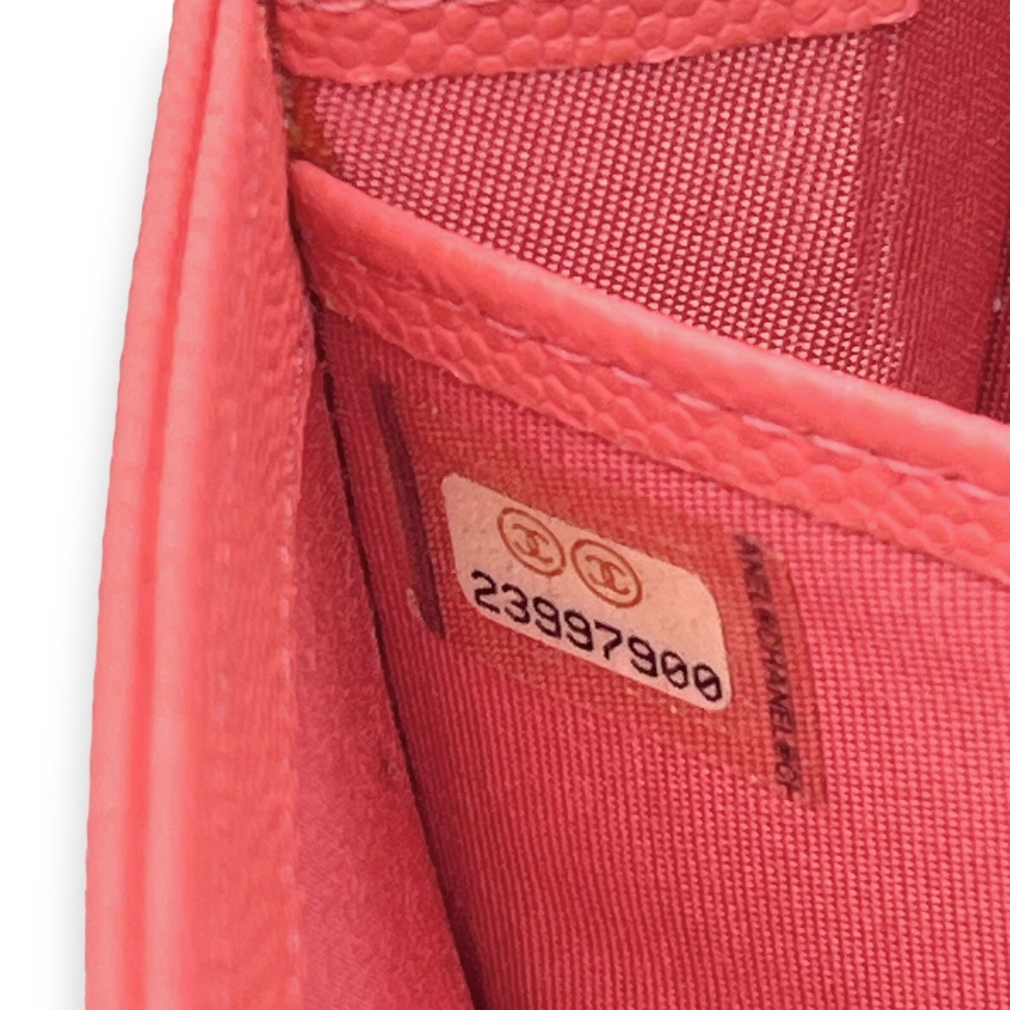 Chanel Caviar Skin Leather Long Wallet  Pink w/ Dust Bag & Certificate