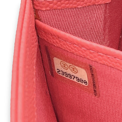 Chanel Caviar Skin Leather Long Wallet  Pink w/ Dust Bag & Certificate