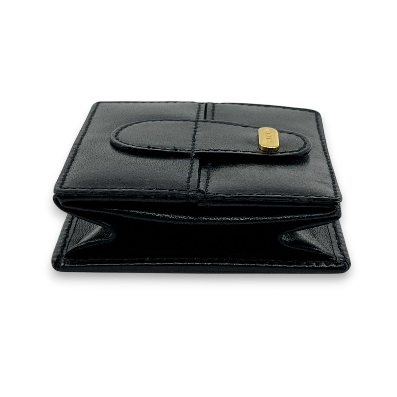 Bally Compact Leather Coin Wallet in Black w/ Box and Dust Bag
