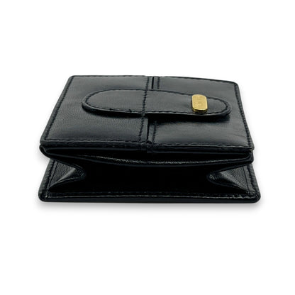 Bally Compact Leather Coin Wallet in Black w/ Box and Dust Bag
