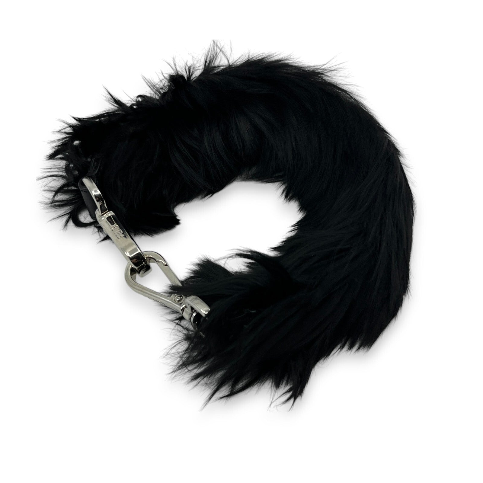 Fendi Strap You Mini Short Fur Bag Strap Black w/ Dust Bag