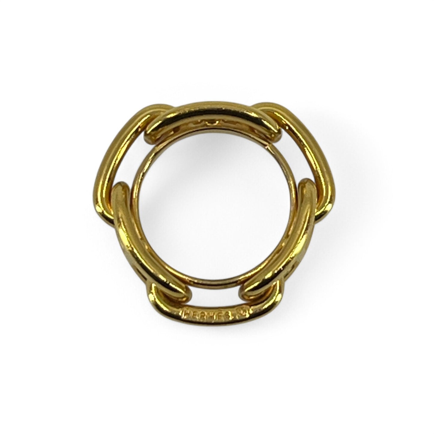 Hermes Chaîne d'Ancre Scarf Ring Gold-Tone